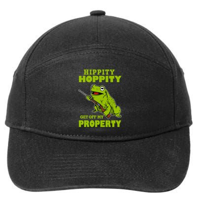 Hippity Hoppity Get Off My Property Frog Warning Keep Out Stay Out Funny 7-Panel Snapback Hat