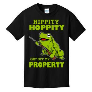 Hippity Hoppity Get Off My Property Frog Warning Keep Out Stay Out Funny Kids T-Shirt