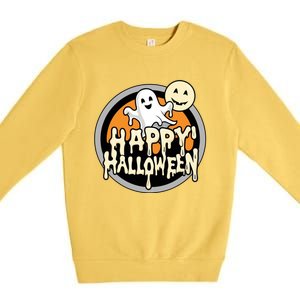 Happy Halloween Ghost Cute And Spooky Premium Crewneck Sweatshirt