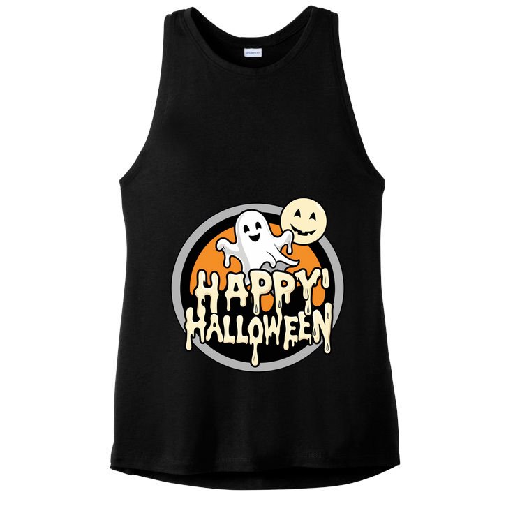Happy Halloween Ghost Cute And Spooky Ladies PosiCharge Tri-Blend Wicking Tank