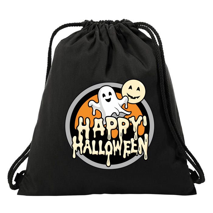 Happy Halloween Ghost Cute And Spooky Drawstring Bag