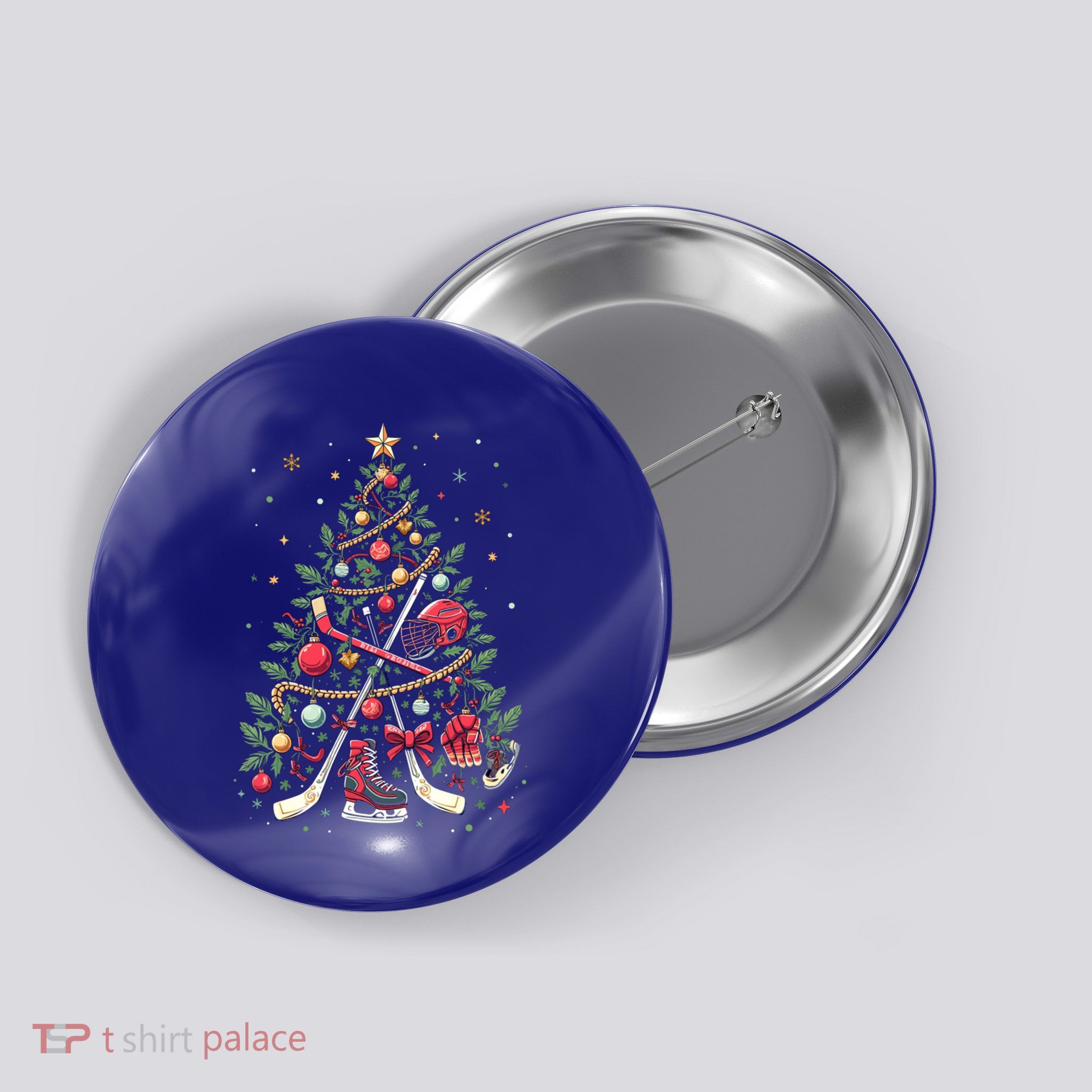 Holiday Hockey Gift Button