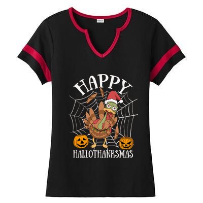 Happy Hallothanksmas Gift Ladies Halftime Notch Neck Tee