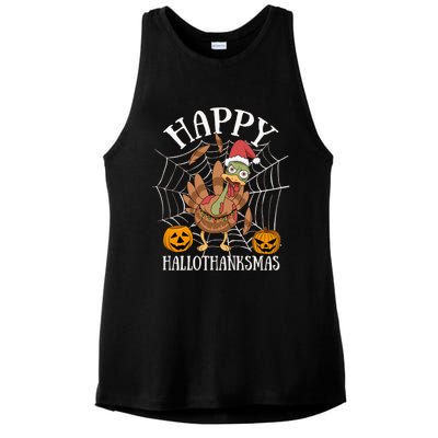 Happy Hallothanksmas Gift Ladies PosiCharge Tri-Blend Wicking Tank