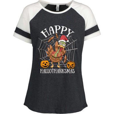 Happy Hallothanksmas Gift Enza Ladies Jersey Colorblock Tee