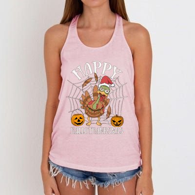 Happy Hallothanksmas Gift Women's Knotted Racerback Tank