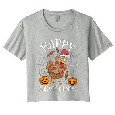 Happy Hallothanksmas Gift Women's Crop Top Tee