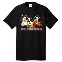 Happy Hallothankmas Goose Halloween Thanksgiving Christmas Tall T-Shirt