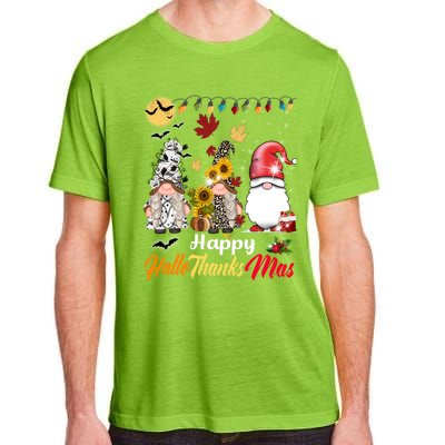 Happy Hallothanksmas Gnomes Halloween Thanksgiving Christmas Cute Gift Adult ChromaSoft Performance T-Shirt