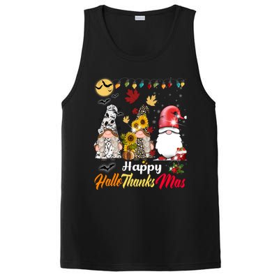 Happy Hallothanksmas Gnomes Halloween Thanksgiving Christmas Cute Gift PosiCharge Competitor Tank