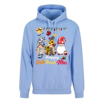 Happy Hallothanksmas Gnomes Halloween Thanksgiving Christmas Cute Gift Unisex Surf Hoodie