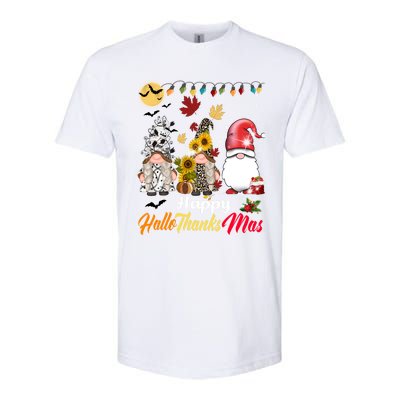 Happy Hallothanksmas Gnomes Halloween Thanksgiving Christmas Cute Gift Softstyle CVC T-Shirt