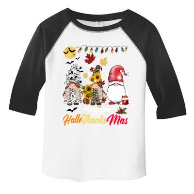 Happy Hallothanksmas Gnomes Halloween Thanksgiving Christmas Cute Gift Toddler Fine Jersey T-Shirt