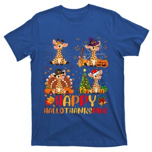 Happy Hallothanksmas Ghost Turkey Pumpkin Christmas Santa T-Shirt