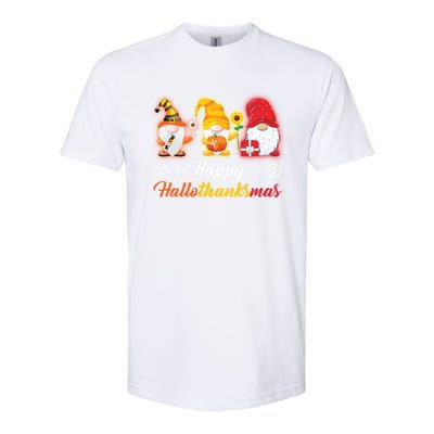 Happy Hallothanksmas Gnomes Halloween Thanksgiving Xmas Funny Gift Softstyle® CVC T-Shirt