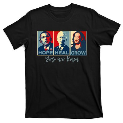 Hope Heal Grow Obama Joe Biden Kamala Harris 2024 T-Shirt