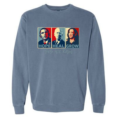 Hope Heal Grow Obama Joe Biden Kamala Harris 2024 Garment-Dyed Sweatshirt