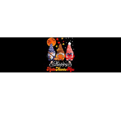 Happy Hallothanksmas Gnomes Halloween Thanksgiving Christmas Bumper Sticker