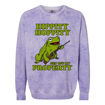 Hippity Hoppity Get Off My Property Frog Colorblast Crewneck Sweatshirt