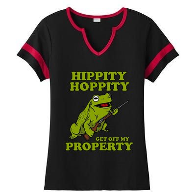 Hippity Hoppity Get Off My Property Frog Ladies Halftime Notch Neck Tee