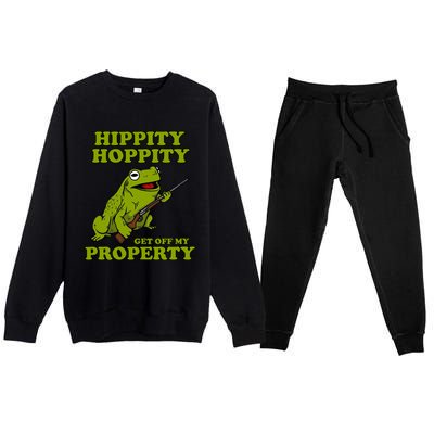 Hippity Hoppity Get Off My Property Frog Premium Crewneck Sweatsuit Set