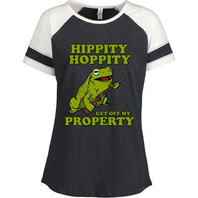 Hippity Hoppity Get Off My Property Frog Enza Ladies Jersey Colorblock Tee