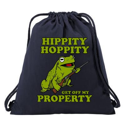 Hippity Hoppity Get Off My Property Frog Drawstring Bag