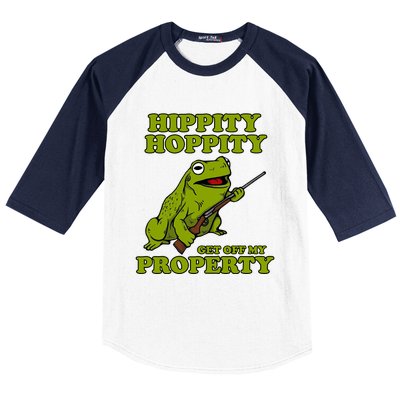 Hippity Hoppity Get Off My Property Frog Baseball Sleeve Shirt