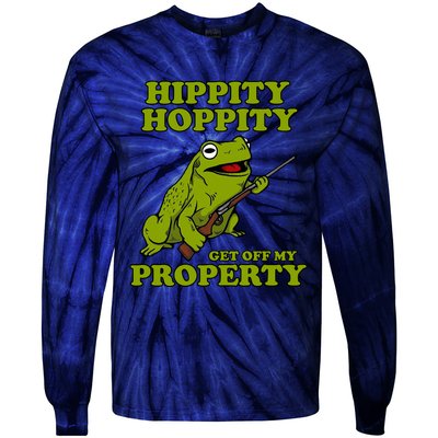 Hippity Hoppity Get Off My Property Frog Tie-Dye Long Sleeve Shirt