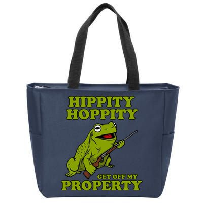 Hippity Hoppity Get Off My Property Frog Zip Tote Bag