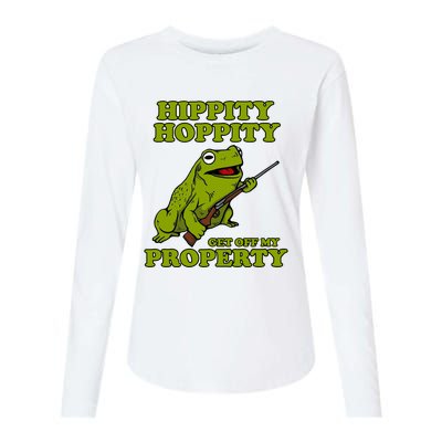 Hippity Hoppity Get Off My Property Frog Womens Cotton Relaxed Long Sleeve T-Shirt