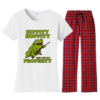 Hippity Hoppity Get Off My Property Frog Women's Flannel Pajama Set