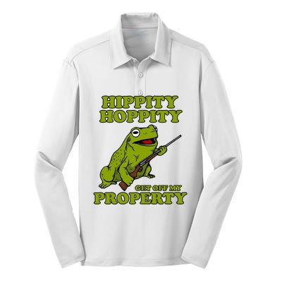 Hippity Hoppity Get Off My Property Frog Silk Touch Performance Long Sleeve Polo