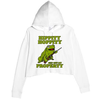 Hippity Hoppity Get Off My Property Frog Crop Fleece Hoodie