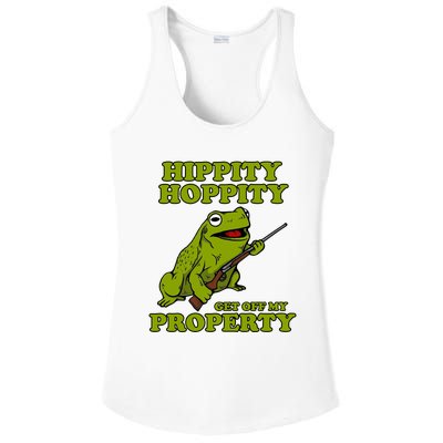 Hippity Hoppity Get Off My Property Frog Ladies PosiCharge Competitor Racerback Tank