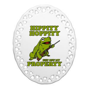 Hippity Hoppity Get Off My Property Frog Ceramic Oval Ornament