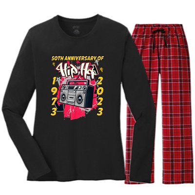 Hip Hop Graffiti Funny 50 Years Old Gift Women's Long Sleeve Flannel Pajama Set 