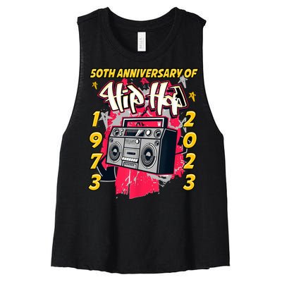 Hip Hop Graffiti Funny 50 Years Old Gift Women's Racerback Cropped Tank