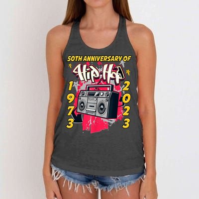 Hip Hop Graffiti Funny 50 Years Old Gift Women's Knotted Racerback Tank