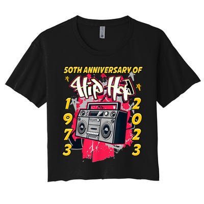 Hip Hop Graffiti Funny 50 Years Old Gift Women's Crop Top Tee