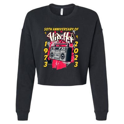 Hip Hop Graffiti Funny 50 Years Old Gift Cropped Pullover Crew