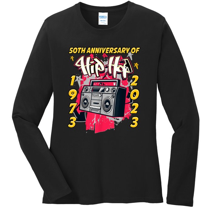 Hip Hop Graffiti Funny 50 Years Old Gift Ladies Long Sleeve Shirt