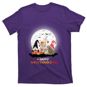 Happy Hallothanksmas Gnomes Halloween Thanksgiving Christmas T-Shirt