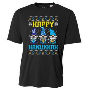 Happy Hanukkah Gnomes Ugly Chanukah Jewish Cooling Performance Crew T-Shirt