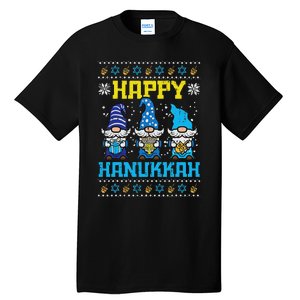 Happy Hanukkah Gnomes Ugly Chanukah Jewish Tall T-Shirt