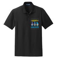 Happy Hanukkah Gnomes Ugly Chanukah Jewish Dry Zone Grid Polo