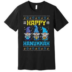 Happy Hanukkah Gnomes Ugly Chanukah Jewish Premium T-Shirt