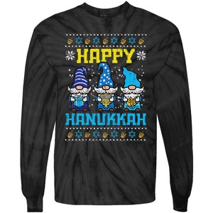 Happy Hanukkah Gnomes Ugly Chanukah Jewish Tie-Dye Long Sleeve Shirt