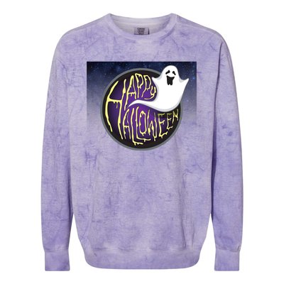 Happy Halloween Ghost Galaxy Colorblast Crewneck Sweatshirt