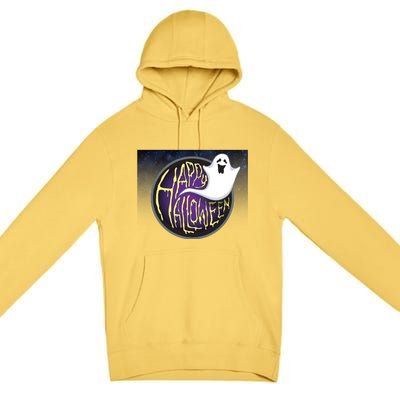 Happy Halloween Ghost Galaxy Premium Pullover Hoodie